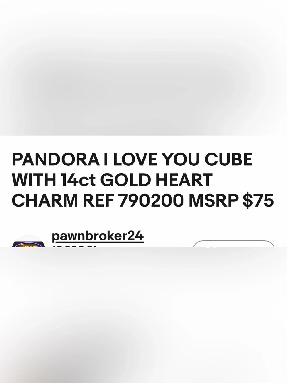 Pandora I Love You Cube 14KY/SS Charm 790200